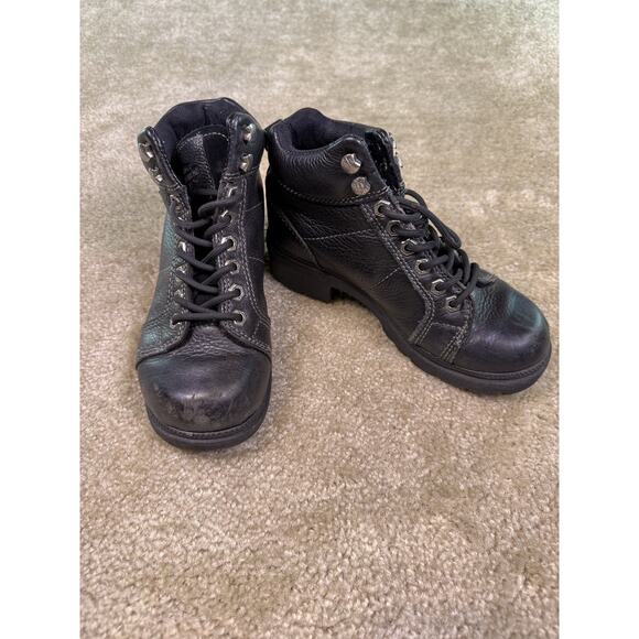 Harley Davidson Women's Tyler Chukka Riding Boots D84280 Black Leather Size 6 M - Picture 1 of 9